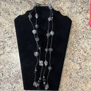 Elegant Black and Gray Beaded Necklace